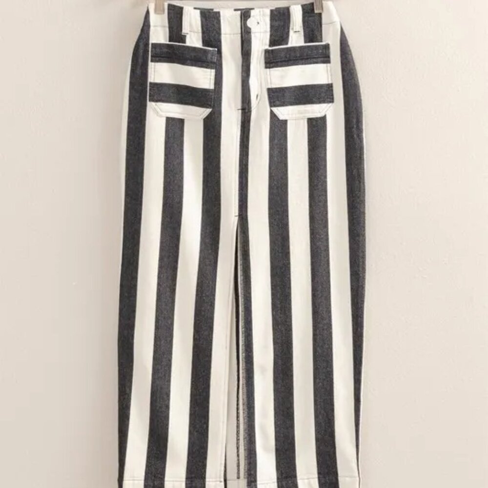 NWT HYFVE Striped Pocket Detail Maxi Skirt